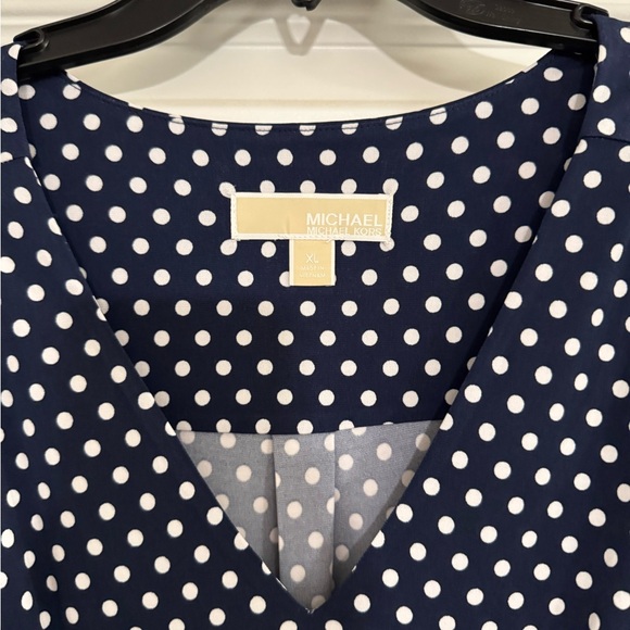 MICHAEL Michael Kors Navy and White Polka Dot Long Sleeve Dress - Picture 3 of 4
